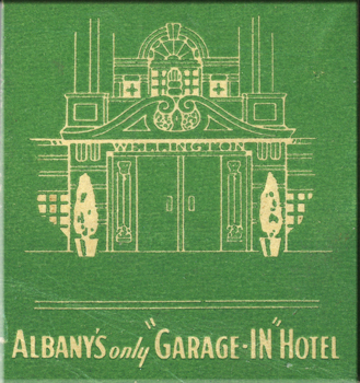 Albany's Wellington Hotel on a 1940s matchbook